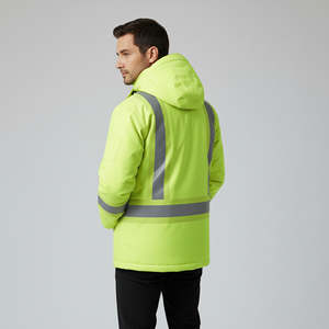 Chaquetas de Seguridad Reflectantes para Hombre, de Poliéster Amarillo con Forro Impermeable, Logotipo Personalizable, Chaquetas de Trabajo con Bolsillos - Product Image 3