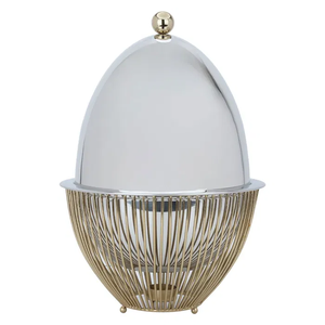 Modern Dome Chafing <b>Dish</b> Gold <b>Lid</b> Stainless Steel Hotpot Cage-Base Buffet <b>Serving</b> Bowl for Home & Hotel Use - Product Image 3