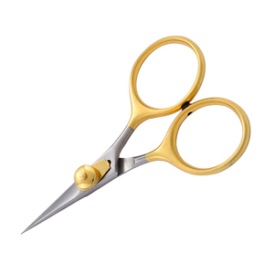 Ciseaux de pêche en acier inoxydable de meilleure qualité avec vis réglable Ciseaux rasoir demi-pointe dorée Bord dentelé - Product Image 3