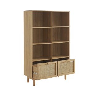 ห้องรับแขกดีไซน์ทันสมัยตู้ข้างชั้นหนังสือทำจากไม้หวาย - Product Image 4