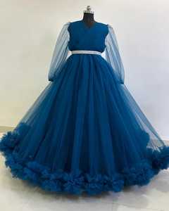 Custom Women's High Quality Summer Elegant Designer Evening <b>Ball</b> Gown Stretchable Quick Dry Reversible Prom Banquet Dress - Product Image 4