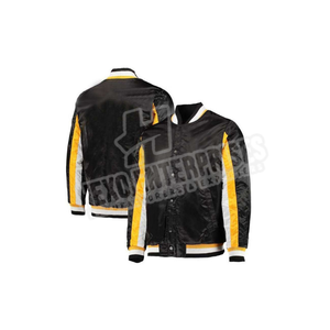 Veste universitaire en satin à logo personnalisé pour hommes, 100% polyester/coton, vestes d'hiver en satin de soie pour hommes - Product Image 1