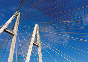 Pont de traversée de rivière à structure en acier avec câbles de soutien lourds - Product Image 2