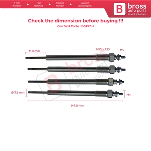 BGP70-1 หัวเทียน 4 ชิ้น 11 โวลต์ 367104A000 สำหรับ 2.5 CRDI - Product Image 4