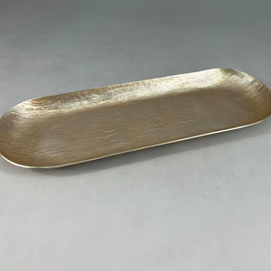 Bandeja de Servicio de Metal Dorado de Alta Calidad para el Hogar, Bandeja de Servicio para Hotel, Bandeja de Almacenamiento, Vajilla Decorativa - Product Image 1