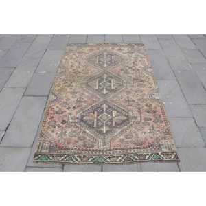 พรมวินเทจ, พรมตุรกีขนาด 3.9x6.4 ฟุต, พรมขนสัตว์สีน้ำตาล - Product Image 1