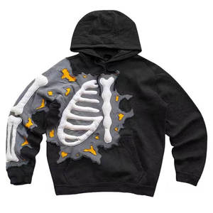 เสื้อฮู้ดผ้าเกล็ดปลาแบบมีซิปปักลายล้างได้แอซิดออกแบบได้ตามต้องการผู้ผลิต450 GSM รุ่นเฮฟวี่เวทฝรั่งเศสเทอร์รี่มีฮู้ด - Product Image 5