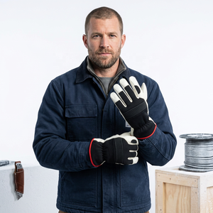 Gants de travail en cuir pour l'hiver, gants de chauffeur isolés pour l'extérieur, gants de travail industriels pour l'hiver - Product Image 4