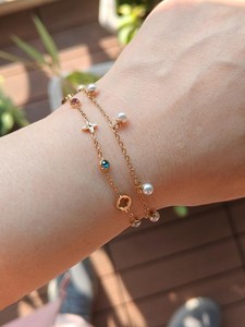 Dainty Pearl Rosary <b>Bracelet</b> 925 Sterling Silver 14K Gold Plated <b>Stainless</b> <b>Steel</b> Chain Fashion Jewelry Gift For Her - Product Image 2