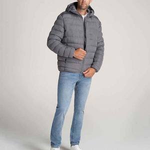Custom Men's Winter Down Coat Hooded Casual Style Solid Custom Color Full Zip Cotton <b>Padded</b> Puffer Jackets <b>Cheap</b> Price - Product Image 3
