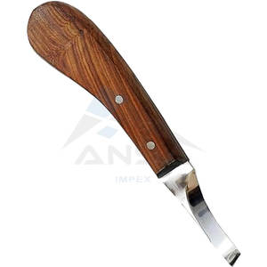 Premium Right Handed Hoof Knife <b>Wooden</b> Handle Double <b>Edged</b> Professional Farrier Horse Cow Goat Hoof <b>Trimming</b> Shoeing Grooming - Product Image 5