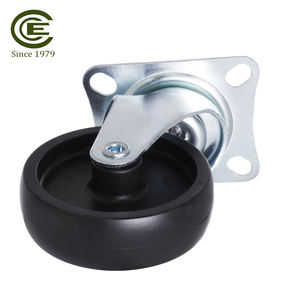 Rueda Giratoria de 3 Pulgadas con Placa Giratoria, PP Negro, con Rodamientos de Bolas Dobles para Muebles y Equipos - Product Image 4