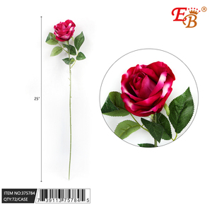 25 \ "rosa rossa artificiale a gambo singolo fiore simulazione rosa rosa 72/3(24)/CS per san valentino ringraziamento e laurea - Product Image 1