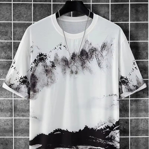 Camiseta de manga corta con cuello redondo de algodón 100% para hombre, talla grande de alta calidad, 260 gramos, peso de tela disponible en diferentes colores - Product Image 1