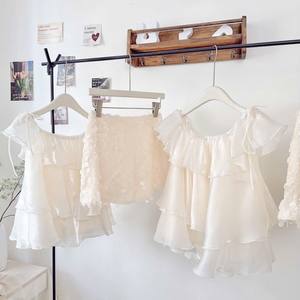 Top de Gasa sin Mangas con Volantes en Capas Blancas de Alta Calidad para Mujer - Product Image 6