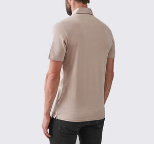 Polo de alta calidad, sudadera, solapa de costura insertada, Camiseta holgada de manga corta personalizada para hombres - Product Image 2