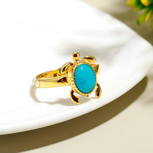 Men's Fashion <b>Ring</b> with Natural <b>Turquoise</b> Gemstone 925 Solid Sterling Silver Fine Jewelry Oval Cut Diamond Shape - Product Image 4