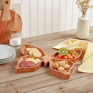 Solid Acacia Wood <b>Butterfly</b> Shaped Serving Platter Tray <b>Wooden</b> Serving Tray - Product Image 4