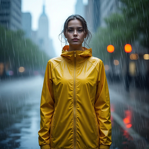 Chaquetas cortavientos impermeables con capucha y cremallera completa para mujer, ropa de calle, abrigos de lluvia cortavientos de Color sólido para mujer - Product Image 2