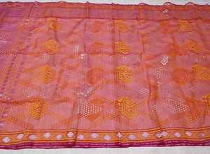 Qualité Export Deshi Dhakai Jamdani Sharee Qualité Export pour Femme JAMDANI TISSU Bleu ROUGE VERT Doré du Bangladesh - Product Image 2