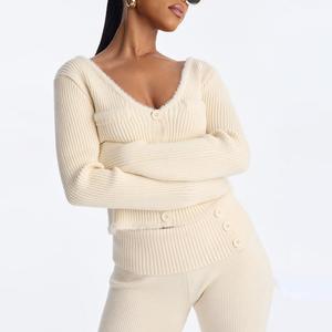 High Quality Fall 2026 <b>Women</b> Clothes Printed Button Up Hoodie Jogger Tracksuit <b>2</b> <b>Piece</b> Sweatpants and Hoodie <b>Womens</b> <b>Set</b> - Product Image 4