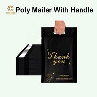 Grande pochette d'expédition express en plastique argenté, sac d'expédition épais personnalisé en polyéthylène avec poignée, surface imprimée, échantillon gratuit disponible