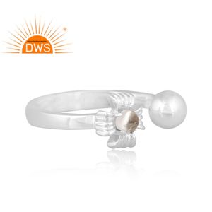 แหวนควอตซ์คริสตัลธรรมชาติเงินสเตอร์ลิงแหวนปรับได้ผู้ผลิตเครื่องประดับตามสั่ง - Product Image 3