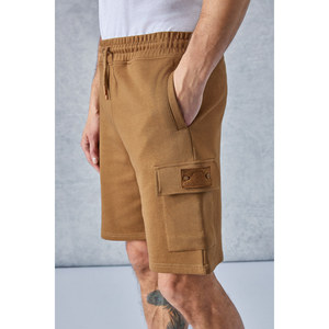 GRIMELANGE CERVINO <b>Men's</b> Elasticated Waist Embroidery Detail Kargo Pocket Comfort <b>Shorts</b> - Product Image 3