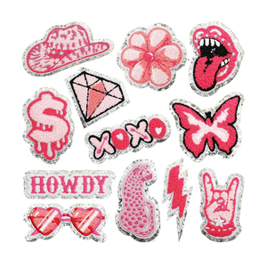 Vente en gros de patchs design pour petites et grandes appliques de broderie patchs en tissu croisé thermopressés avec logo personnalisé - Product Image 3