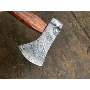 Hache à fendre Burraq personnalisée de 19,5 pouces en acier Damas, manche en bois de rose, étui en cuir, cadeau de camping, fait main, qualité industrielle - Product Image 3