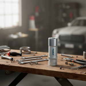 Hazet 1/2'' Long Square 12-Point <b>Socket</b> with Traction Profile and Knurling - Product Image 3