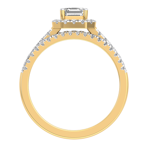 Anillo de Bodas de Lujo para Mujer, Oro Sólido de 9K, Oro Amarillo y Blanco, Corte Asscher, 1 Quilate, Color EF, Diamante Cultivado en Laboratorio, Certificado IGI - Product Image 5