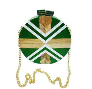 Cubierta de embrague de resina y tipos de cierre abierto para bolso de novia con decoración de diamantes - Product Image 1