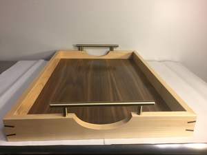 Bandeja de servicio de madera decorativa de Navidad Color marrón oscuro Servingware de madera orgánica Bandeja de servicio de diseño líder superior - Product Image 6