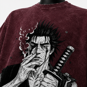 Camiseta Extra Grande para Hombre, Color Granate, Algodón, Estilo Urbano, Estampado Gráfico, Manga Corta, Cuello Redondo, Corte Jersey - Product Image 6