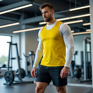 <b>Men's</b> <b>Gym</b> <b>Tank</b> <b>Top</b> <b>Men</b> Fitness Sleeveless TShirt Breathable Sports Vests Male Muscle Fit Bodybuilding Singlets Vests <b>Men</b> - Product Image 5