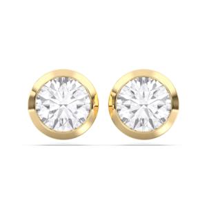 2.00 Carat Cut Moissanite Diamond E-F/VVS-VS Bezel <b>Set</b> Push Back <b>Stud</b> <b>Earring</b> Handcrafted Sterling <b>Silver</b> for Parties Gifts - Product Image 4