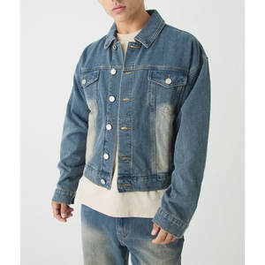 Veste en jean de haute qualité pour hommes, nouvelle conception personnalisée, 2025, col montant, veste en jean à la mode Offre Spéciale - Product Image 1
