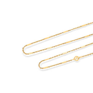 <b>14k</b> <b>Gold</b> Rope <b>Chain</b> for <b>Men</b> with Diamond and Pearl Accents - Product Image 4