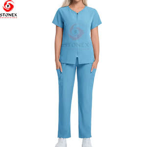 Uniformes Médicos de Mujer, Estilo Nuevo, Conjuntos de Uniformes Modernos y Elegantes, Venta al por Mayor, Personalizados, de Alta Calidad, Tejidos, Uniformes de Enfermera de Manga Corta - Product Image 3