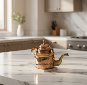 Modern Vintage Copper <b>Tea</b> <b>Kettle</b> with Copper Handle-Eco-Friendly & Recyclable 2L Capacity for Home Kitchen - Product Image 1