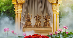 Handmade Modern Brass Laxmi Ganesh Saraswati Idol Ganesha Statue for Tabletop Home Decor Birthday or Graduation Gift" - Product Image 5