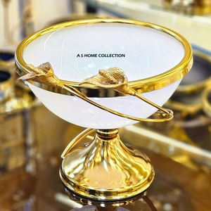 <b>Butterfly</b> Tree Shape Stand With Hammered Texture Shiny Gold Color Aluminum Metal <b>Decorative</b> Fruit Serving Bowl - Product Image 4