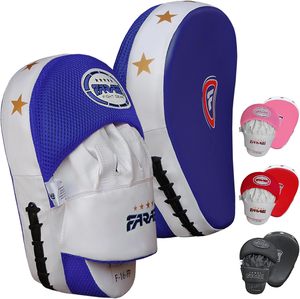 Cibles de frappe incurvées Farabi Muay Thai en cuir PU léger, absorption des chocs, personnalisables, pour entraînement de MMA et arts martiaux - Product Image 1