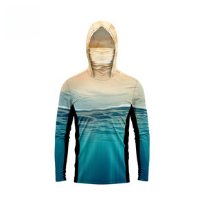 Quick Dry Long Sleeve Sublimated Fishing Hoodie With <b>Face</b> <b>Mask</b> <b>Men</b> Fishing Shirt Hoodies Made In Pakistan For Sale - Product Image 6