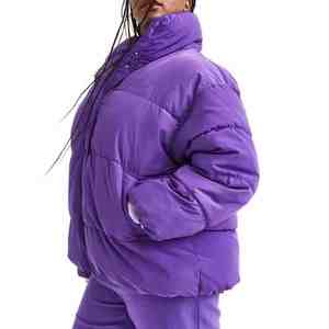 Veste bomber d'hiver matelassée imperméable sur mesure avec logo OEM en gros, taille plus, pour femmes, 100 % coton, design unique - Product Image 6