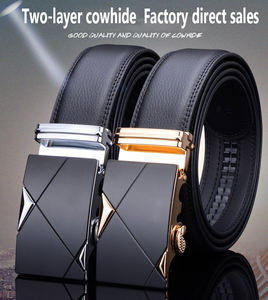 New Design Custom Luxury Men's Steel Buckle Genuine Cowhide <b>Leather</b> Belts-Wholesale Price Vintage Style Waterproof & Breathable - Product Image 2