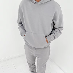 Nuevo fabricante de chándal holgado de moda, chándales de algodón de alta calidad para hombre, conjunto con Sudadera con capucha y pantalón, conjunto de dos piezas - Product Image 1