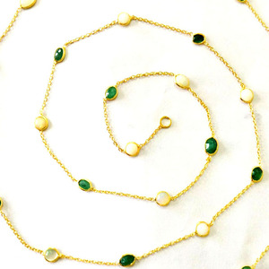 Collier en argent Sterling 925 plaqué or fait à la main, quantité minimale de commande, cadeau en gros pour elle - Product Image 2