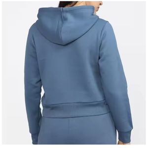 Sudaderas con capucha recortadas de alta calidad para mujer, sudaderas con capucha estampadas informales lisas, conjunto de sudaderas con logotipo frontal para verano - Product Image 2